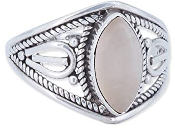 mantraroma Bague femme argent 925 quartz rose pierre précieuse rose insolite ludique