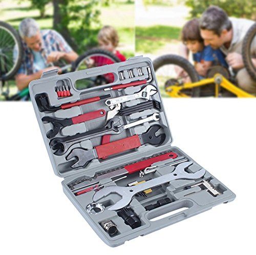 Maintenance Tools, 44Pcs Bike Tyre Repair Tool Kit Mountain Bike Cycle Puncture Tyre Pump