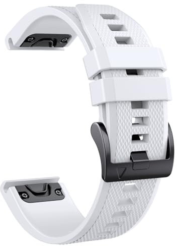 Quickfit 22mm für Garmin Fenix 5/5 Plus/6/6 Pro/8 47mm/7/7Pro/E 47mm, Quickfit Armband 22mm für Garmin Epix 2, Instinct/Instinct 2, Forerunner 935/945/955/745, Approach S60/S62, Descent G1(Weiß)