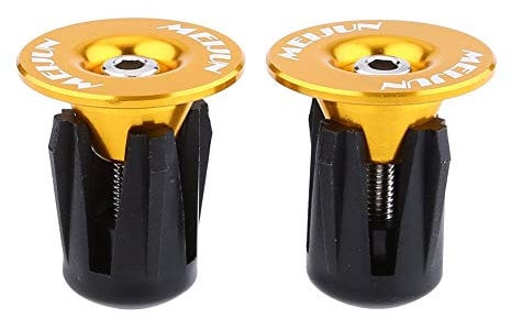 VBESTLIFE Fahrrad-Endstopfen, 2 Stück Fahrradlenker-Endstopfen Lenkerkappen Fahrradlenkergriffe Lenkerendkappe für die meisten Fahrräder(Gold) Fahrt