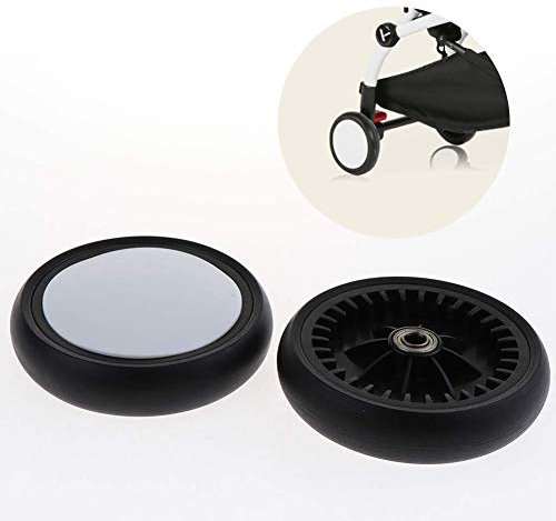 1 paire de roues pour poussette de bébé - Pratiques - Partie en caoutchouc durable - Flexible - Avant et arrière de rechange à 360 degrés - Accessoires arrière pour Yoyo pour Vovo (roue arrière)