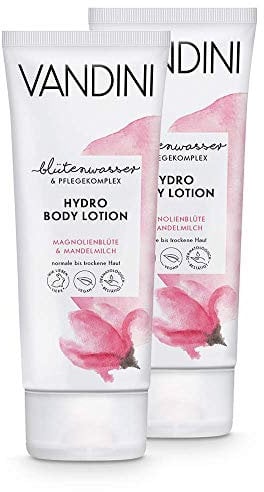 VANDINI Hydro Body Lotion Damen mit Magnolienblüte & Mandelmilch - Body Lotion für normale bis trockene Haut - vegane Body Lotion für Frauen ohne Silikone, Parabene & Mineralöl (2x 200 ml)
