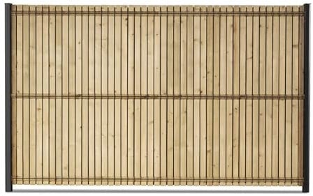Gardenode Kit d'occultation en Lattes Bois pin sylvestre pour Grillage Rigide - Largeur 2m50 - Hauteur 1m23