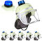 Relaxdays 6 x Feuerwehrhelm Kinder 112, mit Blaulicht, Visier, Nackentuch & Kinnriemen, verstellbar, Feuerwehrmann Helm, gelb