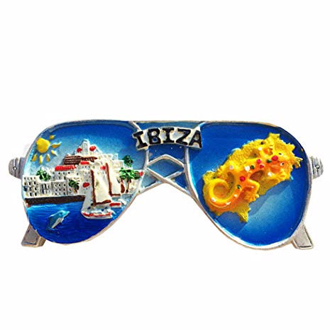 Kühlschrankmagnet in Sonnenbrillenform, Ibiza, Spanien, Souvenir, Geschenk, Kühlschrank-Dekoration, magnetische Aufkleber-Kollektion