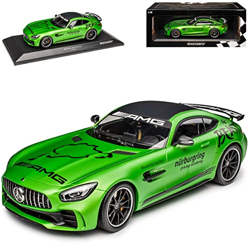 Mercedes-B AMG GT R Coupe Grün The Beast Nürburgring Ringtaxi Ab 2014 1/18 Minichamps Modell Auto mit individiuellem Wunschkennzeichen