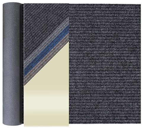 Primaflor Sauberlauf - Atlas, Anthrazit, 1,00m x 5,00m, Rutschfester Schmutzfangläufer Meterware, Robuster Küchenläufer nach Maß, Zuschneidbarer Teppichläufer, Eingangsmatte für Flur & Windfang