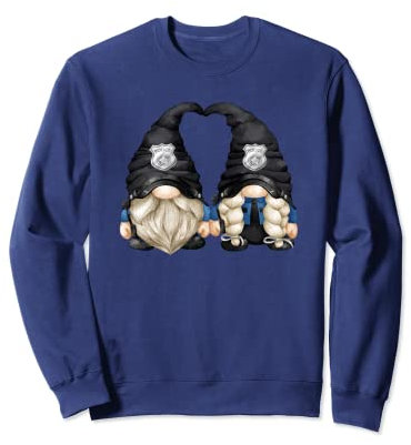 Einzigartige Polizei-Gartenzwerge für Sie oder Ihn und Polizeipaar Sweatshirt