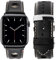 Eternel - Cinturino compatibile con Apple Watch Rallye nero 38/40/41 mm adattatori alluminio grigio siderale/mezzanotte - Pelle di vacchetta realizzata in Francia - Compatibile con tutti Apple Watch