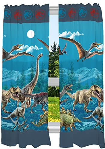 Franco Jurassic World Dominion Fenstervorhang-Set, für Kinderzimmer, 213 x 160 cm