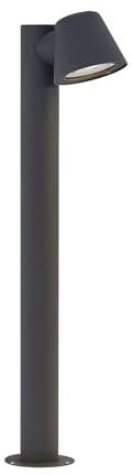 Lindby Außenleuchte Ileyna (spritzwassergeschützt (Modern) in Schwarz aus Metall (1 flammig, GU10) - Wegeleuchte Pollerleuchte Wegelampe Sockelleuchte