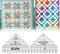 NAUXIU 90 Degree Double Strip Quilt Ruler,Patchwork Lineal Nähen,Quilt Ruler Set,sew Ruler, Näh Lineal Muster, Quilten Lineale, Stoffe Lineal, Template Ruler,DIY-Werkzeuge Für Einfache Quilt-Designs