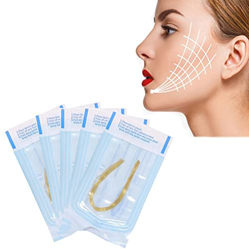 CaCaCook Fili di seta al collagene lifting per tonificare la pelle, lifting del viso, lifting dei contorni, idratante, sbiancante linee sottili, 60 pezzi