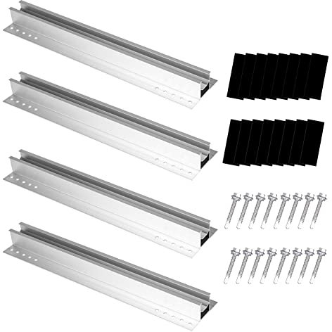 Solarmodul Halterung Kit, 4X 400MM Alu Balkonkraftwerk Halterung, Halterung Montagesystem Trapezblech Set Schienen zur Verbindung zwischen