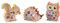 Weltbild LED-Stimmungsleuchten Herbst 3er-Set - Herbst Dekoration Motivleuchten aus Holz - Deko Figuren Eule, Igel, Eichhörnchen Beidseitig gestaltet Leuchten 13 bis 16 cm hoch