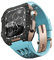 AEMALL Für Apple Watch Band 8 7 6 SE 5 4 Serie 44 mm 45 mm Uhrenarmband MOD Kit, Kohlefaser-Gehäuse Gummi-Uhrenarmband, für iWatch-Armband-Ersatzzubehör (Farbe: 05, Größe: 44 mm)