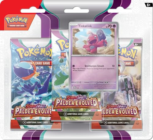 Pokemon Scarlet & Violet 2 Paldea Evolved 3Pk Blister - Tinkatink