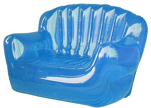 WENNEWU Aufblasbare Couch Luftsofa Einfacher Aufblasbarer Stuhl Ultra Weich Sitzsack Für Wohnzimmer Schlafzimmer,Blau,158X102X76cm