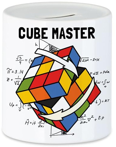 Hey!Print Cube Master Zauberwürfel Spardose Rubik Cube Magic Würfel Retro Rubi Vintage Nerd