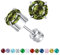 ZOCOYUU Titan Schraube zurück chirurgischen Edelstahl Ohrstecker für Frauen Männer, hypoallergene Birthstone Ohrstecker Double Side 5A Cubic Zirconia Ohrstecker Schmuck 6mm (August(Peridot))