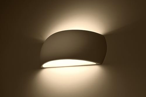 MiaLux Wandbeleuchtung CHULIHAN LED 3000K – Elegante Wandleuchte aus Keramik – Wandlampe Innen – G9-Fassung - Glühbirne Enthalten – Wandleuchte Innen – 32x9x14 cm, Weiß