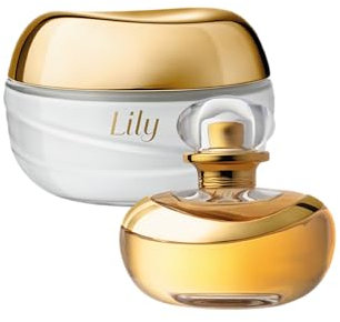 O Boticário Lily Coffret cadeau avec 2 produits Lily Crème pour le corps parfumée, satin 250 g et eau de parfum Lily, eau de parfum 75 ml