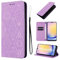 LSPCASA Étui pour Samsung Galaxy A25 5G 6.5 Pouces Cuir Artificiel Coque Samsung A25 5G avec Fente pour Carte Coque Samsung A25 Motif De Fleurs Béquille Housse Violet