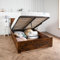 Home Treats Wooden Ottoman Bed Frame Oak | King Size Bed with Storage 5ft King Size | Lift Up Under Bed Storage (No Mattress, King Size)