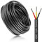 LightingWill 16.4FT/5M 20AWG 3x0.5mm² Electrical Wire, 3 Core, 20 Gauge, 5V/12V/24V/240V/300V Low Voltage Extension Cable, Tinned Copper Wires, Flexible, High Temperature Resistant