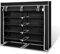 JUDYY Stoff Schuhschrank mit Abdeckung, Shoe Cabinet, Schuhregal, Schuhe Schrank, Flurschrank, Schuschrankkommode, 115 x 28 x 110 cm Schwarz