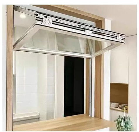 XILYZMO Aluminiumrahmen Konzessionsfenster, 5 Mm Verstärktes Glas Faltfenster, Unterputz Konzessionsfenster, Konzessions- Stand Fenster Markise Tür Für Snackbar Konditorei(20x41in)