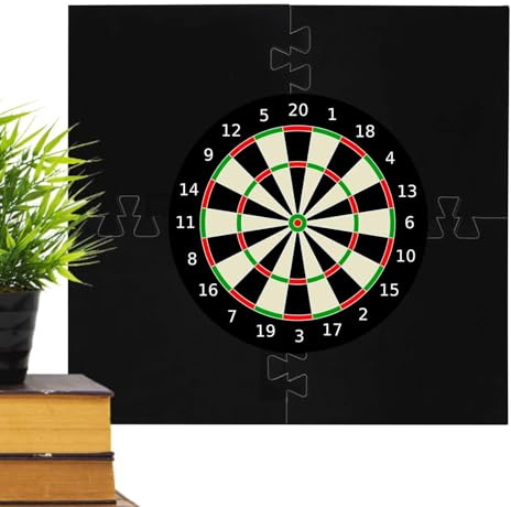 Decorhome Dart-Rückwand, Dartboard-Surround | 4 Stück gespleißter quadratischer Dartscheiben-Umrandungs-Wandschutz,Dart-Einfassung als Wandschutz, stabile Umrandung für 18-Zoll-Dartscheibe