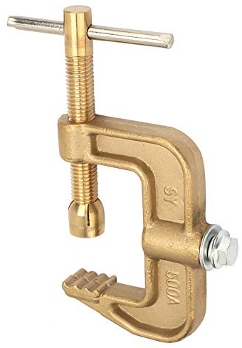 Calamita per saldatura C 500A, materiale ottone, classica forma G, morsetto di massa levigato per saldatrice