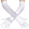 BPTZYLN 1 Pair White Satin Elbow Length Gloves - Evening Opera Prom Princess Graduation Party Gloves