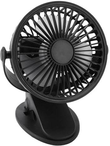 Garsent Ventilador con Clip, Ventilador de Escritorio Portátil Recargable con Almohadilla para el Pie, Giratorio de 360 ​​grados, Ventilador con Pilas, Mini Ventilador Silencioso de 3