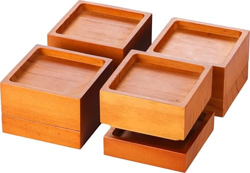 Lufia Bettmöbelerhöhungen aus massivem Kiefernholz, 2,5 oder 6,6 cm, Erhöhung der Haltbarkeit, Komfort und Stil mit müheloser Installation und zusätzlicher Funktionalität