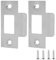 Door Strike Plate for Internal Doors 2Pcs Door Latch Plate with 4Pcs Matching Screws Stainless Steel 70*40.3mm Door Latches for Mortice Lock Tubular Latch Door Frame Door Jamb Reinforcement (Silver)