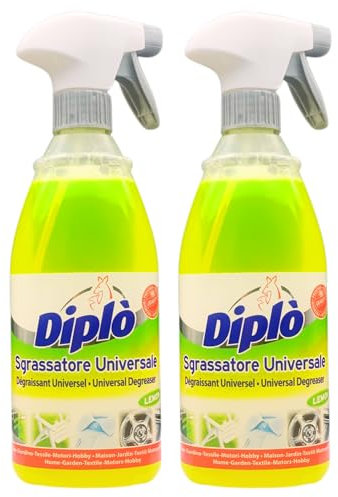 Sgrassatore Universale Spray Limone, Ideale Per Forni, Piastre Elettriche, Piani Di Lavoro, Cappe Aspiranti, Griglie, Affettatrici, Pentole e Pavimenti Particolarmente Sporchi 700ml (2 Spray)