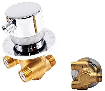 1 Voies Mitigeur Thermostatique Robinets De Douche, Mural Laiton Mitigeur Baignoire Froide et Chaude, Mitigeur Salle De Bain Pour Douche Bain Cabine, G1/2
