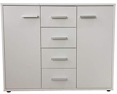 HTI living Sideboard Nina mit 4 Schubladen Weiß Anrichte Kommode Schrank