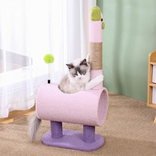 Cat House Cactus Cat Tree 31.5 Cat Tower with Large Cat Tunnel, Cat Scratching Post for Indoor Cats with Spring Toys Ball