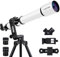 Teleskope für Erwachsene, Astronomie, 90 mm Blende, 1000 mm Refraktor-Teleskope für Erwachsene, Anfänger, Kinder mit hoher Präzisionsanpassung, Handy-Adapterhalter, ultrastabiles Vertisteel AZ Mount