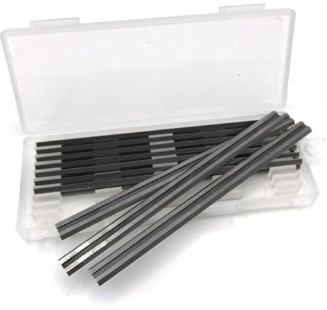 Reversible Electric Planer Blades 82mm,Box of 10Pcs Durable Stainless Steel TCT Planer Blades with Two Cutting Edges Precision Ground HSS Suitable Replaces for Makita Bosch Hitachi DIY Woodworking