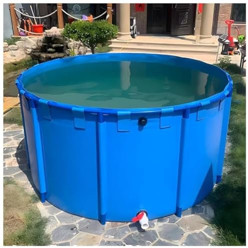 Grande Piscina Fuori Terra Pieghevole – Stagno Per Carpe Koi In Tela Spessa Con Struttura In Acciaio Per Stoccaggio Di Acqua All'aperto, Allevamento Di Pesci, Bambini/animali Domestici(3x1.2 m/9.84x3.