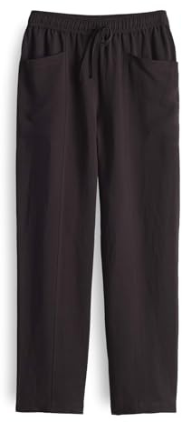 OPUS Damen Jogpants | City Pants MYHA TRAVEL Relaxed aus Leinen-Mix Midnight Brown, 36