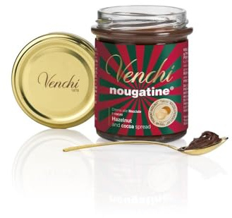 Venchi – Nougatine-Cremeaufstrich, Historisches Venchi-Rezept, mit Piemont-Haselnüss, Zartbitterschokolade, glutenfrei, ohne Farbstoffe und ohne Konservierungsstoffe