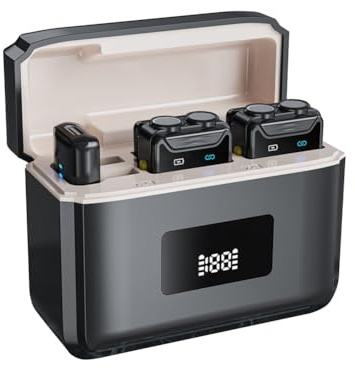 Fangxuee Wireless Microphone SX22 1in2 Display Compartment Noise Reduction Strong Anti-Interference Stable Signal 20 Meters