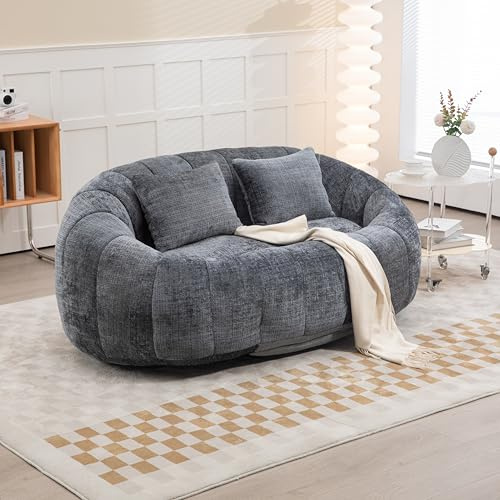 Bean Bag Sofa Lazy Sofa Durable Comfort Lounger High Back Bean Bag Chair Couch für Erwachsene und Kinder, Indoor & Outdoor, Accent Floor Soft Lounge Chair, 150 * 95 * 63cm (Grau)