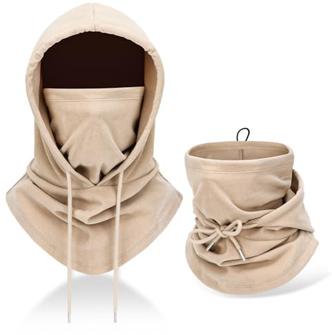 AYPOW Sturmhaube Winter Warm Fleece Balaclava Skimaske Herren Damen, Winddichte Thermo Gesichtsmaske Motorrad Fahrrad Skifahren Weicht Verstellbare Kapuze Hut Unisex Winter Outdoor Sports