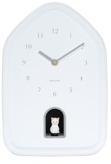 Karlsson Wanduhr Modern Kitty - Weiß - 29.1x20x29.1cm | Rechteck - Modern - Kunststoff - Wanduhr Modern Wohnzimmer - Wanduhren
